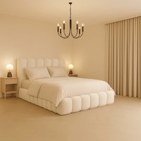 Designer Plush Velvet Alice Upholstered Panel Bed Frame - Yellow / Single