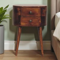 Mini Round Solid Wood Bedside Table