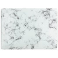 White Marble Large Worktop Protector - Glass Kitchen Cutting Board - White