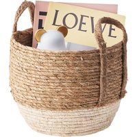 Eden & Willow Straw Woven Storage Basket with Handles - Brown / 29.0cm