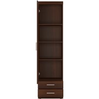 Kiel Tall One Door Two Drawer Narrow Cabinet - Dark Mahogany