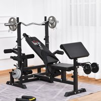 HOMCOM Weight Rack with Bench Press - Black