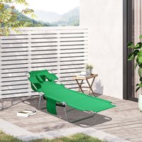 Outsunny Beach Chaise Lounge Portable - Green