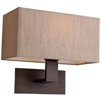 Prince 1 Light Single Indoor Wall Light Bronze Oyster Shade E27 - Bronze
