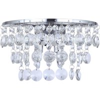 Montego Crystal Effect Wall Light - Chrome