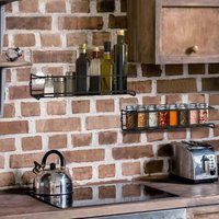 4 Pcs Spice Rack Wall Mount Metal Wire - Black