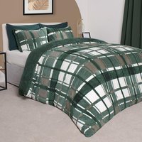 Teddy Check Duvet Set - Forest Green / King