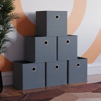 Vida Designs Durham Grey Cube Foldable Storage Basket (H)300mm (W)300mm - Grey / 6