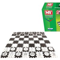 Giant Draughts and Chess 2 in 1 Game - White,Black