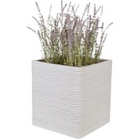 Stone Effect Amalfi Square Lightweight Planter - Pewter