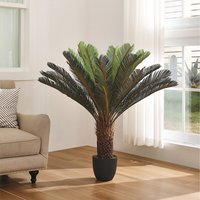 Artificial Cycas Tree in Pot for Decoration - Green+Brown