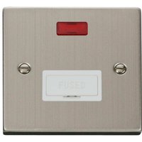Stainless Steel 13A Fused Connection Unit With Neon - White