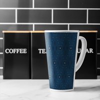 Diagonal Dot Stripes Latte Mug - Blue