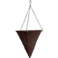Faux Wicker Hanging Cone - Brown