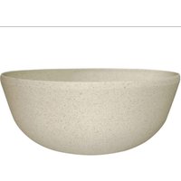 White Stone Effect Wide Bowl Planter - White