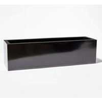 Black Gloss Fibreglass Window Box Planter - Black