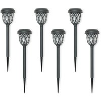 Set of 6 Diamond Solar Stake Lights - Black