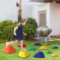 AIYAPLAY 11-Piece Stepping Stones for Kids Balance and Motor Skills - Red