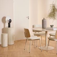Set of 2 Dice Pedestal Tables - Travertine
