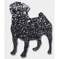 Glitter Pug Style 2 Christmas Decoration - Black