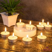 Pack of 100 Unscented Tea Lights - White