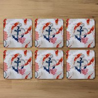 Anchor Fish Coaster - Orange