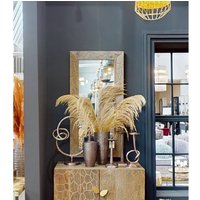 Urban Matte Black Finish Wall Mirror - Natural