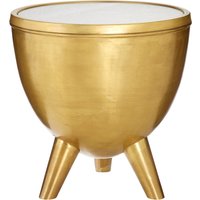 Crest Gold Bowl Shaped Side Table - Gold
