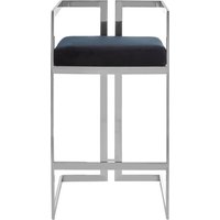 Azalea Bar Stool With Silver Frame - Silver