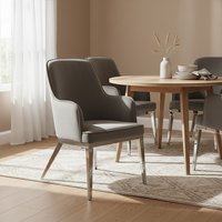 Eliza Grey Velvet Dining Chair with Silver Finish Legs - Grey