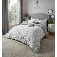 Delilah Silver Animal Print Reversible Duvet set - Silver / King