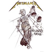 Metallica And Justice For All Textile Poster - White/Grey