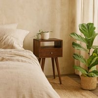 Kood Mini Cherry Mango Wood Bedside Table - Brown