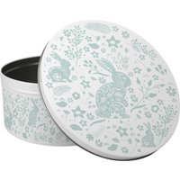 Green Wild Rabbits & Flowers Large Cake Tin - Multicoloured