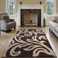 Smart Living Modern Hand Carved Soft Thick Area Rug - Florence in Light Brown | Size: 80 cm x 150 cm