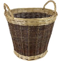 Two Tone Willow Log Basket - Brown