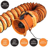 MAXBLAST Dust Extractor 300mm 550W with 6m Duct - Orange