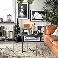 The Mia Black Oval Side Table - Black