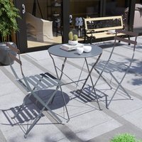 Porto 2 Seater Metal Bistro Set - Dark Grey