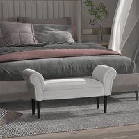 HOMCOM, Elegant Bed End Bench Chaise Lounge with Wood Legs - Grey HOMCOM, Elegant Bed End Bench Chaise Lounge with Wood Legs - Grey