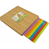 Bamboo Chopping Board with 6 Mats - Honey Brown