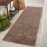 Desire Rugs Plain Living Room Fluffy Shaggy Area Rugs - Dark Beige / 60x220