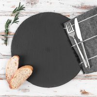 33cm Round Slate Dinner Plates Pack of 6 - Grey