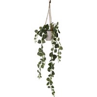 Artificial Potted Hanging Trailing Green Plant - Green