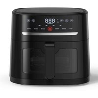 8L Vortx SpaceSaver Air Fryer Black Digital with Window - Black