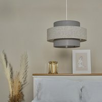 Weaver 3 Tier Pair of Grey Ceiling Pendant Shade - Grey