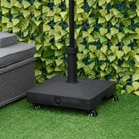 Outsunny Heavy Duty Garden Parasol Base with Wheels Water Filled Umbrella Base - Black