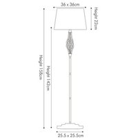 Tall Living Room Silver Metal Twist Detail Floor Lamp - Silver