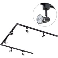 3m U Shape Track Light Kit with Harlem Spotlight Heads and LED Bulbs - Black