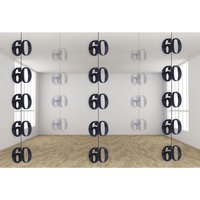 Age Hanging String - shine black and silver / 60th String